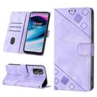 Skin-feel Embossed Leather Phone Case For OnePlus Nord N20 5G / OPPO Reno7 Z / Reno7 Lite / Reno8 Lite 5G Global/ F21 Pro 5G Indian(Light Purple) - 1