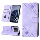 For OnePlus 10 Pro 5G Skin-feel Embossed Leather Phone Case(Light Purple) - 1