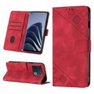 For OnePlus 10 Pro 5G Skin-feel Embossed Leather Phone Case(Red) - 1
