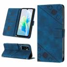 For vivo S10e 5G / V23e 4G&5G / Y75 4G Skin-feel Embossed Leather Phone Case(Blue) - 1