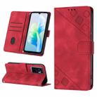 For vivo S10e 5G / V23e 4G&5G / Y75 4G Skin-feel Embossed Leather Phone Case(Red) - 1