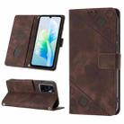 For vivo S10e 5G / V23e 4G&5G / Y75 4G Skin-feel Embossed Leather Phone Case(Brown) - 1