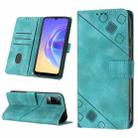 For vivo V20 / V21e 4G / Y73 2021 Skin-feel Embossed Leather Phone Case(Green) - 1