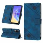 For vivo V20 / V21e 4G / Y73 2021 Skin-feel Embossed Leather Phone Case(Blue) - 1