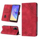 For vivo V20 / V21e 4G / Y73 2021 Skin-feel Embossed Leather Phone Case(Red) - 1