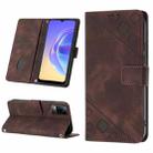 For vivo V20 / V21e 4G / Y73 2021 Skin-feel Embossed Leather Phone Case(Brown) - 1