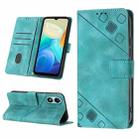 For vivo Y02s Skin-feel Embossed Leather Phone Case(Green) - 1