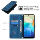 For vivo Y02s Skin-feel Embossed Leather Phone Case(Blue) - 4
