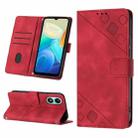 For vivo Y02s Skin-feel Embossed Leather Phone Case(Red) - 1