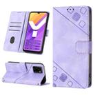 For vivo Y15s 2021 / Y15a Skin-feel Embossed Leather Phone Case(Light Purple) - 1