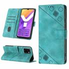 For vivo Y15s 2021 / Y15a Skin-feel Embossed Leather Phone Case(Green) - 1