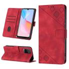 For vivo Y21 2021 / Y33s / Y21s Skin-feel Embossed Leather Phone Case(Red) - 1