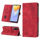 For vivo Y51 2020 / Y31 2021 / Y51a / Y53s 4G Skin-feel Embossed Leather Phone Case(Red) - 1