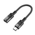 hoco U107 10cm USB-C/Type-C Male to 8 Pin Female Adapter Cable(Black) - 1