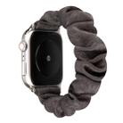 For Apple Watch Series 7 41mm / 6 & SE & 5 & 4 40mm / 3 & 2 & 1 38mm Cloth + Stainless Steel Hair Ring Watch Band(Grey) - 1