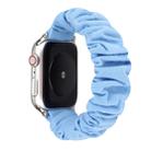 For Apple Watch Series 8&7 41mm / SE 2&6&SE&5&4 40mm / 3&2&1 38mm Cloth + Stainless Steel Hair Ring Watch Band(Blue) - 1