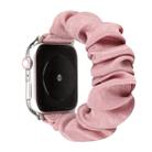 For Apple Watch Series 7 41mm / 6 & SE & 5 & 4 40mm / 3 & 2 & 1 38mm Cloth + Stainless Steel Hair Ring Watch Band(Light Red) - 1