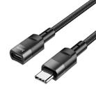 hoco U107 3A USB-C/Type-C Male to USB-C/Type-C Female Extension Cable, Length: 1.2m(Black) - 1