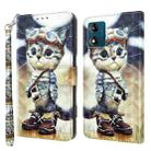 For Motorola Moto E13 3D Painted Leather Phone Case(Naughty Cat) - 1