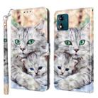 For Motorola Moto E13 3D Painted Leather Phone Case(Two Loving Cats) - 1