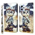 For Motorola Moto G13 / G23 3D Painted Leather Phone Case(Naughty Cat) - 1