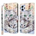 For Motorola Moto G13 / G23 3D Painted Leather Phone Case(Two Loving Cats) - 1