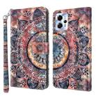 For Motorola Moto G13 / G23 3D Painted Leather Phone Case(Colorful Mandala) - 1