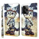 For Xiaomi Redmi Note 12 Pro 5G Global 3D Painted Leather Phone Case(Naughty Cat) - 1