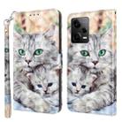 For Xiaomi Redmi Note 12 Pro 5G Global 3D Painted Leather Phone Case(Two Loving Cats) - 1