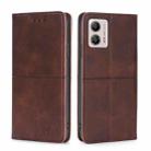 For Motorola Moto G53 5G/G13 4G/G23 4G Cow Texture Magnetic Horizontal Flip Leather Phone Case(Dark Brown) - 1