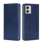 For Motorola Moto G53 5G/G13 4G/G23 4G Cow Texture Magnetic Horizontal Flip Leather Phone Case(Blue) - 1