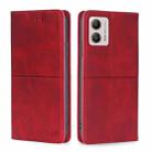 For Motorola Moto G53 5G/G13 4G/G23 4G Cow Texture Magnetic Horizontal Flip Leather Phone Case(Red) - 1