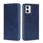 For Motorola Moto G73 5G Cow Texture Magnetic Horizontal Flip Leather Phone Case(Blue) - 1