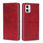 For Motorola Moto G73 5G Cow Texture Magnetic Horizontal Flip Leather Phone Case(Red) - 1