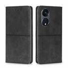 For OPPO Reno8 T 5G/A1 Pro 5G Cow Texture Magnetic Horizontal Flip Leather Phone Case(Black) - 1