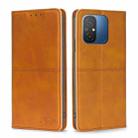 For Xiaomi Redmi 12C 4G Cow Texture Magnetic Horizontal Flip Leather Phone Case(Light Brown) - 1
