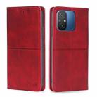 For Xiaomi Redmi 12C 4G Cow Texture Magnetic Horizontal Flip Leather Phone Case(Red) - 1