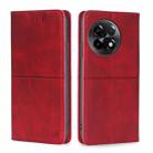 For OnePlus Ace 2/11R Cow Texture Magnetic Horizontal Flip Leather Phone Case(Red) - 1