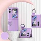 For OPPO Find N2 Flip Skin Feel Ultra-thin Ring Buckle Shockproof Phone Case(Purple) - 1