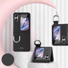 For OPPO Find N2 Flip Skin Feel Ultra-thin Ring Buckle Shockproof Phone Case(Black) - 1
