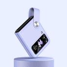 For Samsung Galaxy Z Flip4 / Flip3 Hand Strap Type Leather Phone Case(Purple) - 1
