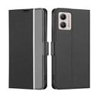 For Motorola Moto G53 5G/G13 4G/G23 4G Twill Texture Side Buckle Leather Phone Case(Black) - 1