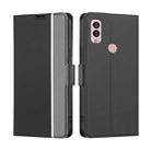 For Kyocera Android One S10 Twill Texture Side Buckle Leather Phone Case(Black) - 1