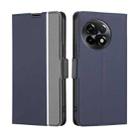 For OnePlus Ace 2/11R Twill Texture Side Buckle Leather Phone Case(Blue) - 1