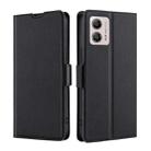 For Motorola Moto G53 5G/G13 4G/G23 4G Ultra-thin Voltage Side Buckle Horizontal Flip Leather Phone Case(Black) - 1