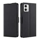 For Motorola Moto G73 5G Ultra-thin Voltage Side Buckle Horizontal Flip Leather Phone Case(Black) - 1