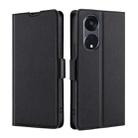 For OPPO Reno8 T 5G/A1 Pro 5G Ultra-thin Voltage Side Buckle Horizontal Flip Leather Phone Case(Black) - 1