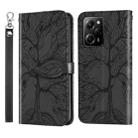 For Xiaomi Poco X5 Pro Life Tree Embossing Pattern Leather Phone Case(Black) - 1