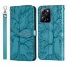 For Xiaomi Poco X5 Pro Life Tree Embossing Pattern Leather Phone Case(Blue) - 1