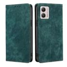 For Motorola Moto G53 5G/G13 4G/G23 4G RFID Anti-theft Brush Magnetic Leather Phone Case(Green) - 1